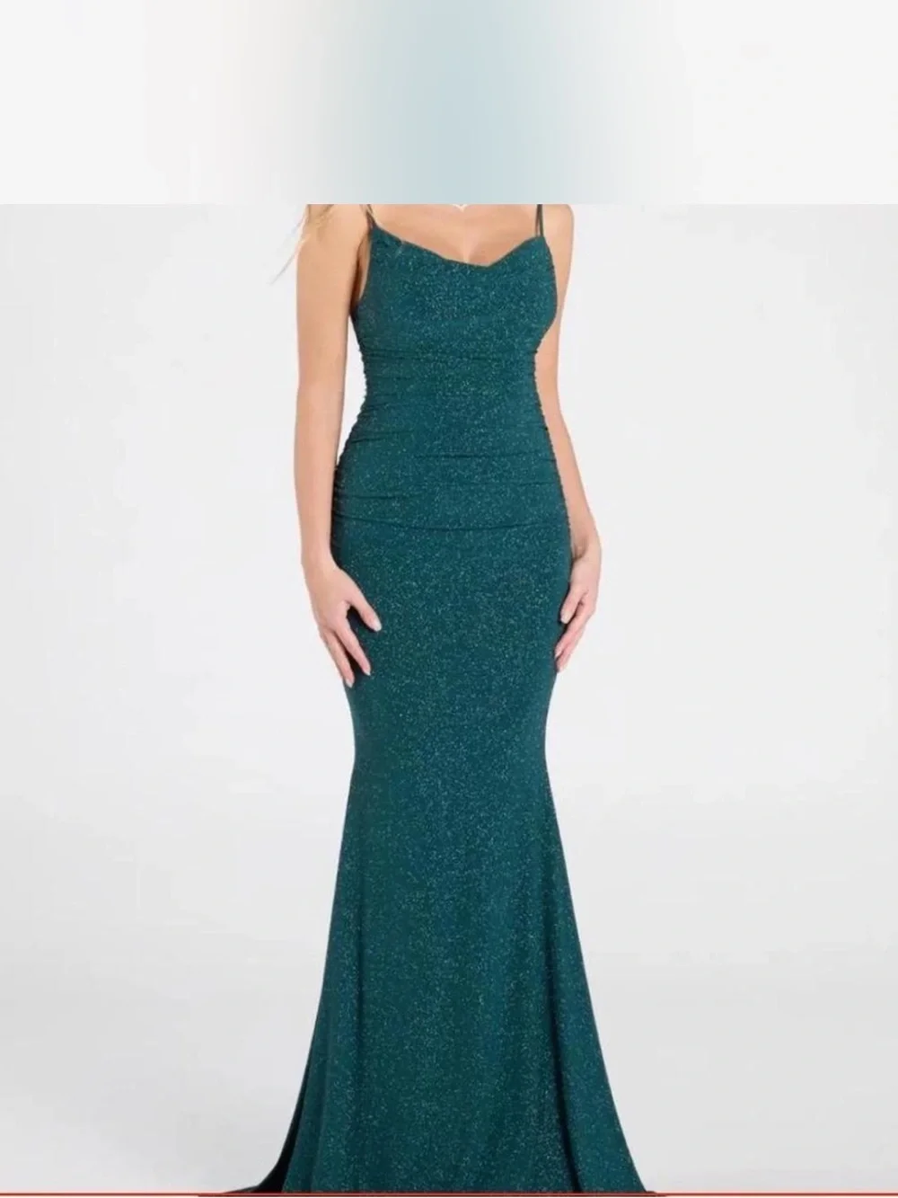 Navy Blue Glitter Maxi Dress with Mermaid Silhouette